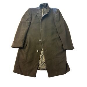 Chereskin Mens Piedmont Black Wool Cashmere Blend Overcoat Size 42L Long Coat